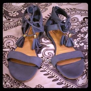 Candies blue ankle flat sandals